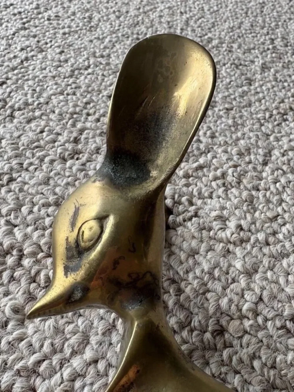 Vintage MCM Brass Animal Figurine Abstract Mouse Atomic Decor Desk Office
